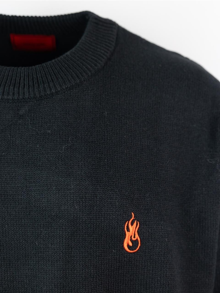 비전 오브 슈퍼 FW24 Red Flame Crewneck Sweater VS01199Black Black