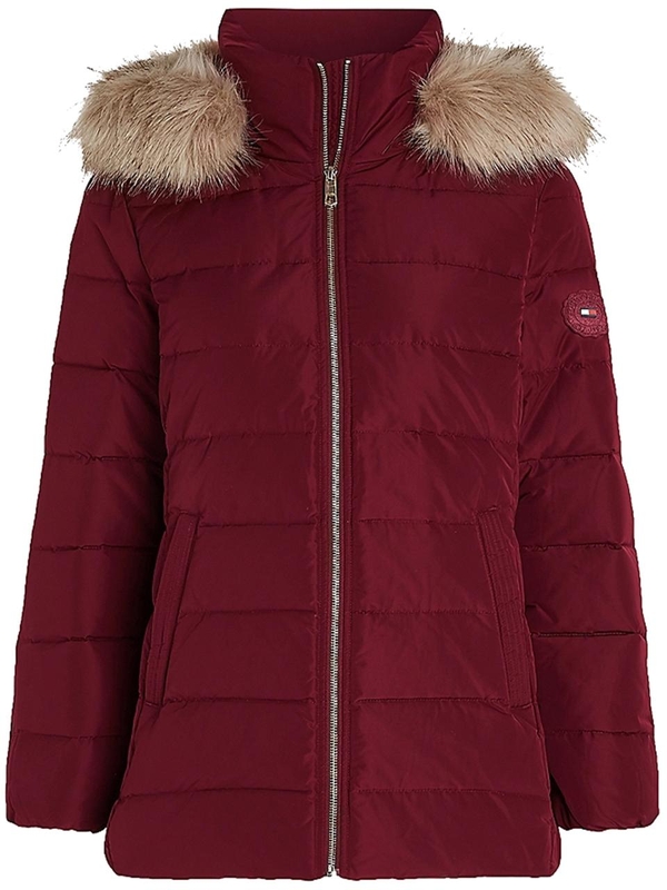 타미 힐피거 FW24 HERITAGE DOWN TYRA JACKET WITH FUR WW0WW43600 Red