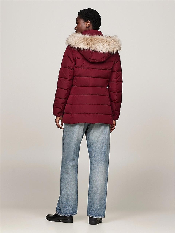 타미 힐피거 FW24 HERITAGE DOWN TYRA JACKET WITH FUR WW0WW43600 Red