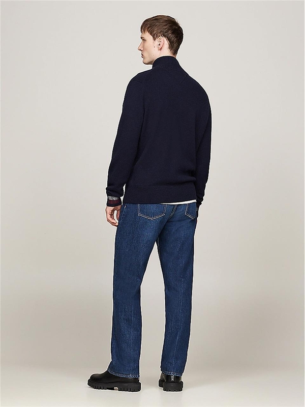 타미 힐피거 FW24 WOOL BLEND ZIP THROUGH MW0MW36533 Blue