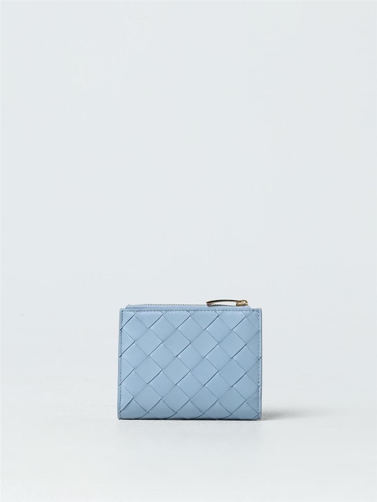 보테가베네타 FW24 Bottega Veneta Intrecciato Wallet in Woven Leather 742330V2ZL3 1750 Ice