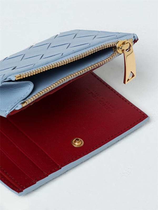 보테가베네타 FW24 Bottega Veneta Intrecciato Wallet in Woven Leather 742330V2ZL3 1750 Ice