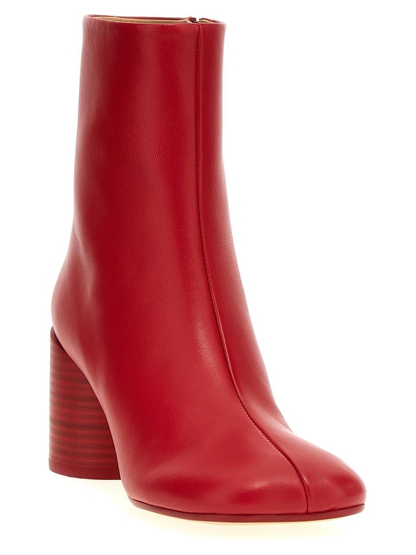 MM6 메종 마르지엘라 FW24 Stitch-out leather ankle boots S59WU0235P3628T4032 Red