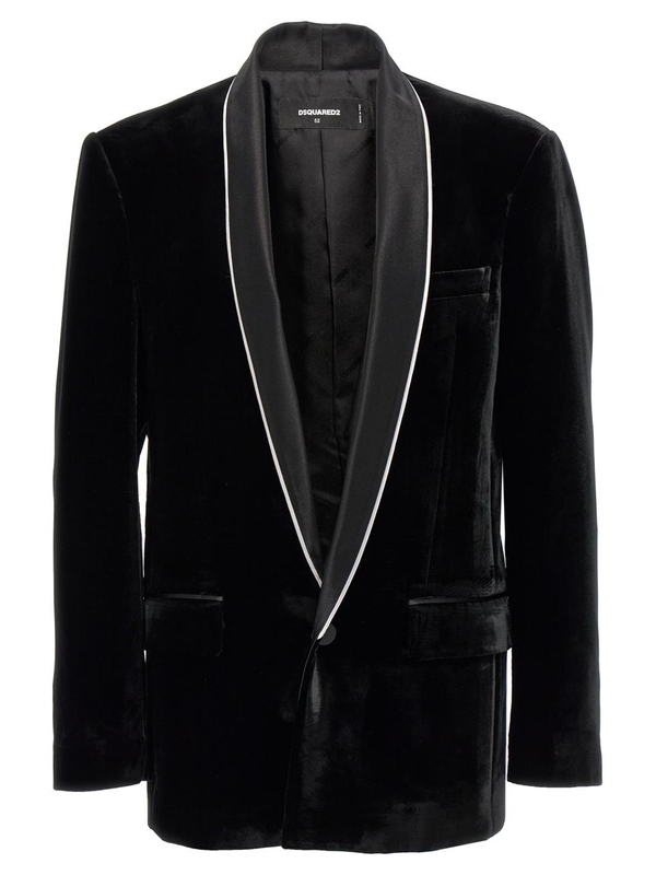 디스퀘어드2 FW24 Velvet Sexy Palm Beach blazer S71BN0952D35130900 Black  