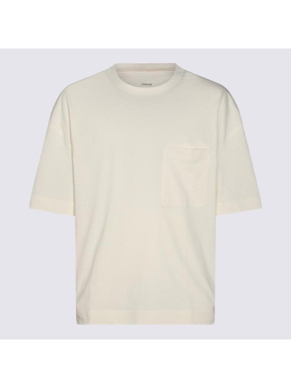 르메르 FW24 LEMAIRE T-shirts and Polos TO1290LJ1022WH022 WHITE MERINGA