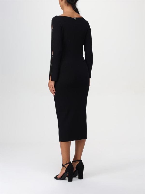 트윈셋 FW24 Twinset midi dress in viscose blend 242TP3313 00006 Black