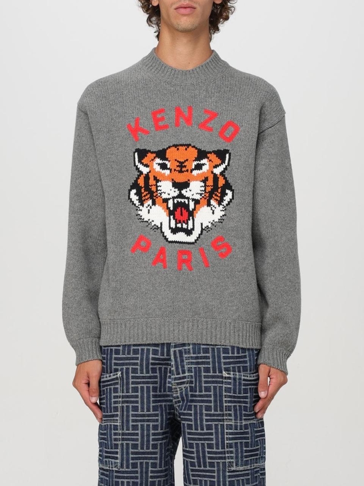 겐조 FW24 Kenzo Paris Tiger Crewneck Sweater FE68PU4773LH 97 Gray