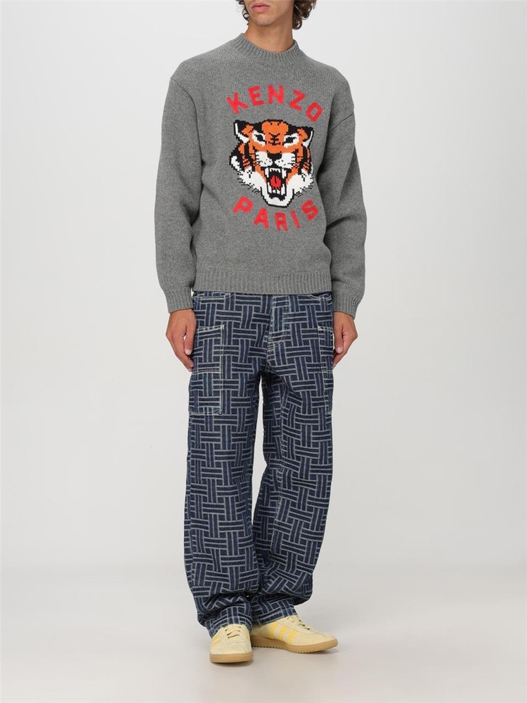 겐조 FW24 Kenzo Paris Tiger Crewneck Sweater FE68PU4773LH 97 Gray