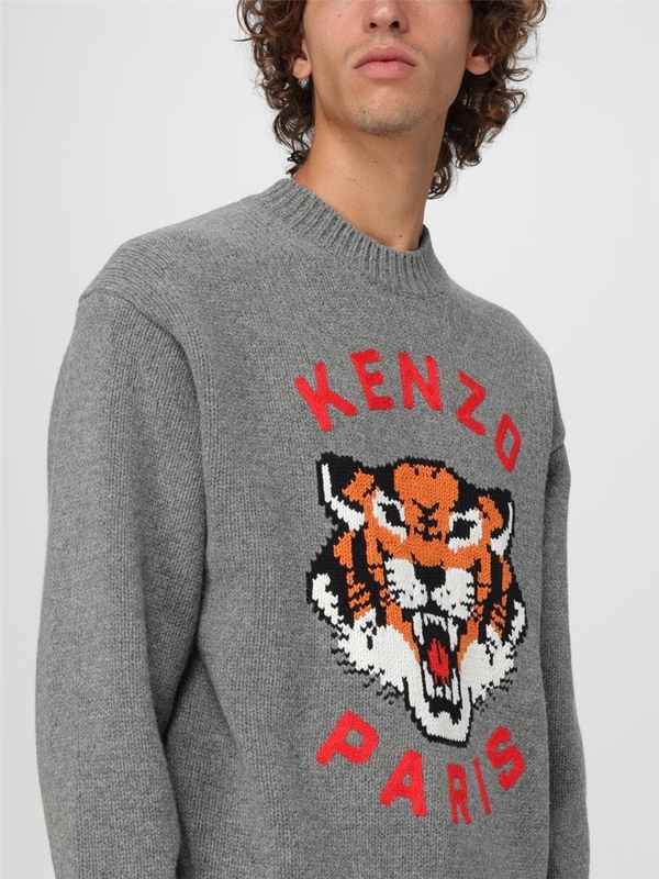 겐조 FW24 Kenzo Paris Tiger Crewneck Sweater FE68PU4773LH 97 Gray