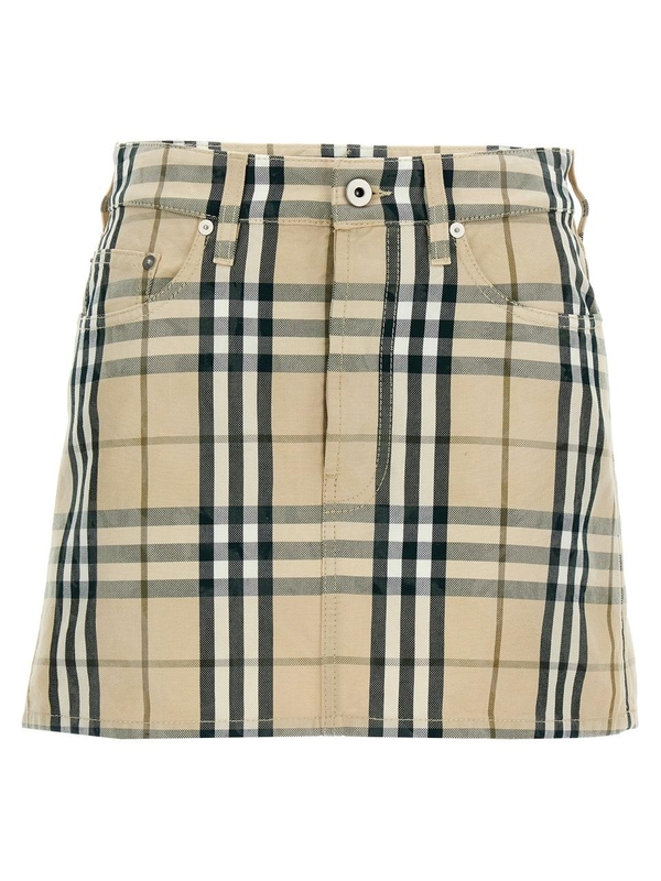 버버리 FW24 Check skirt 8099675GRAINIPCHECK Beige