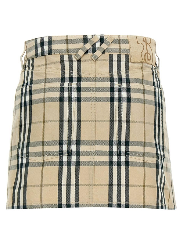 버버리 FW24 Check skirt 8099675GRAINIPCHECK Beige