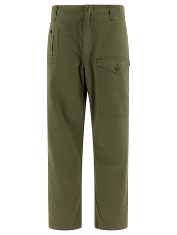 휴먼 메이드 FW24 Straight-leg cargo trousers HM28PT014OLIVE DRAB Green