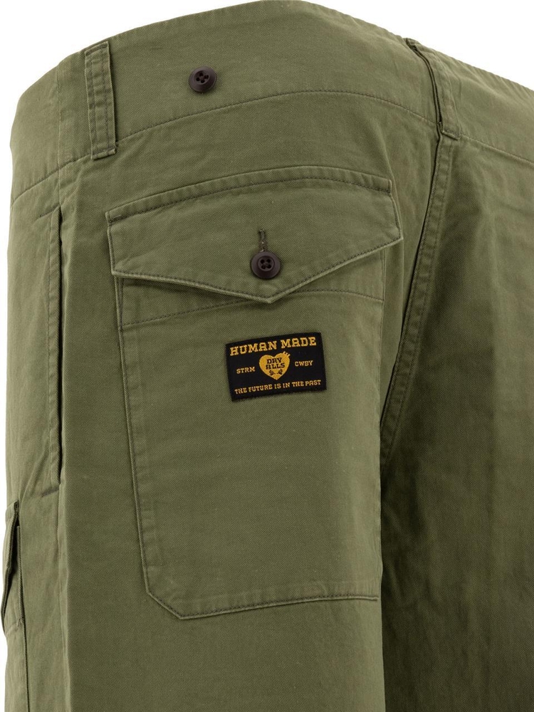 휴먼 메이드 FW24 Straight-leg cargo trousers HM28PT014OLIVE DRAB Green