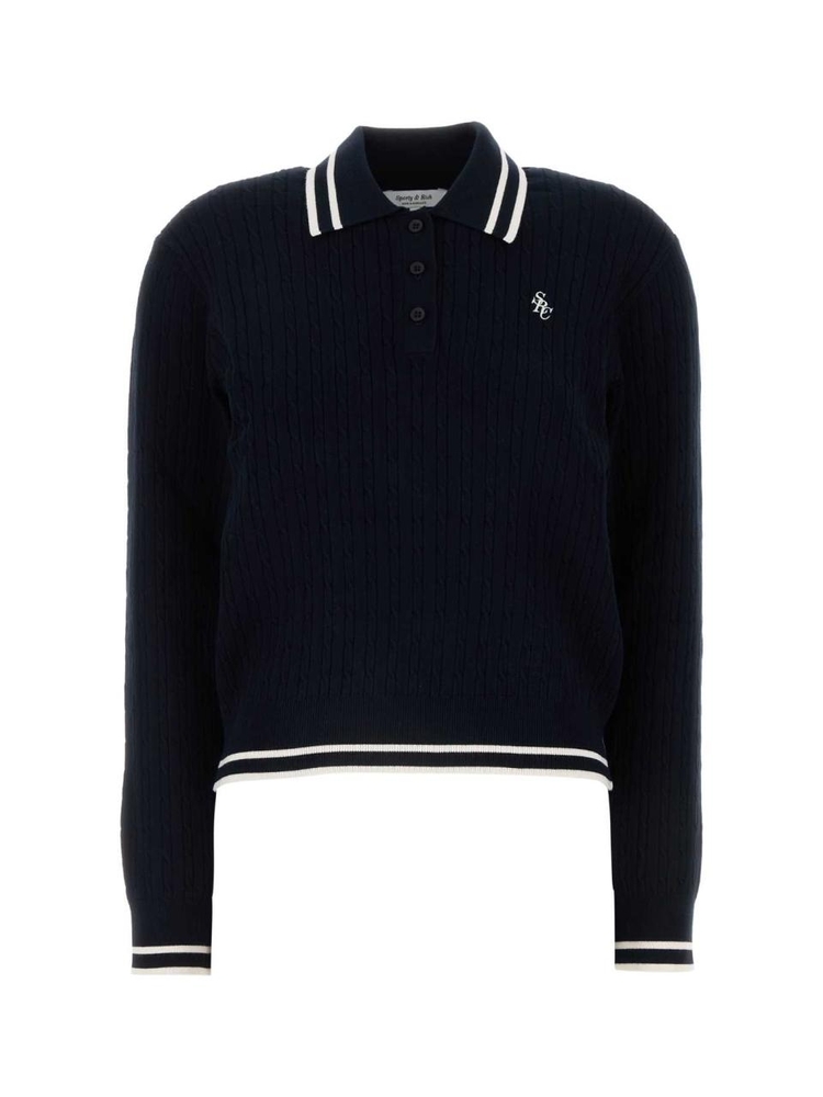 스포티앤리치 FW24 SPORTY RICH POLO TO037516302BL32 NAVYCREAM Blue