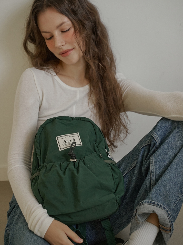 미니 스트링 백팩 딥그린 Mini string backpack Deep green