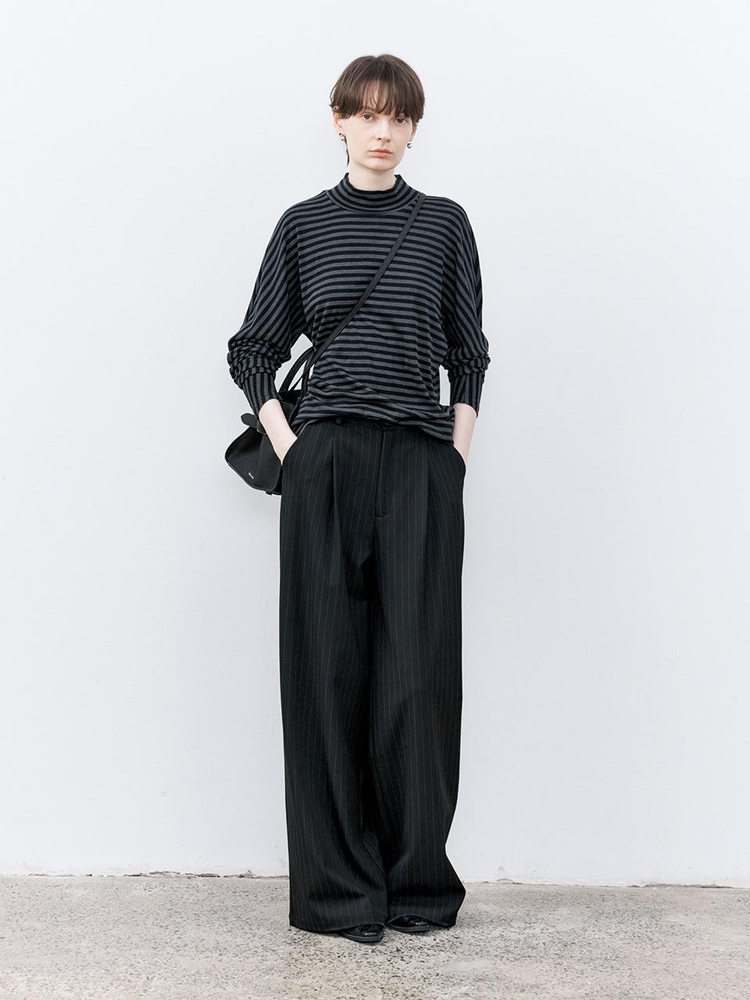 TG_Striped wide pants_2color