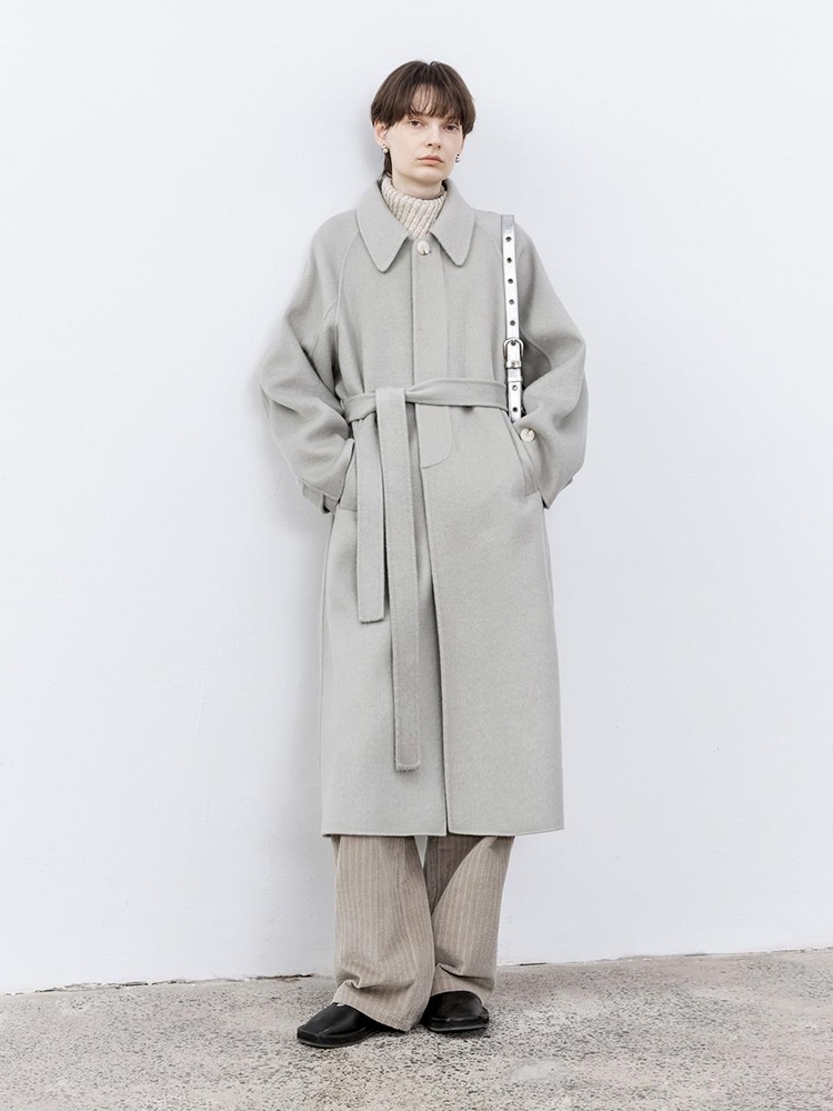 TG_Raglan sleeve belted coat_2color