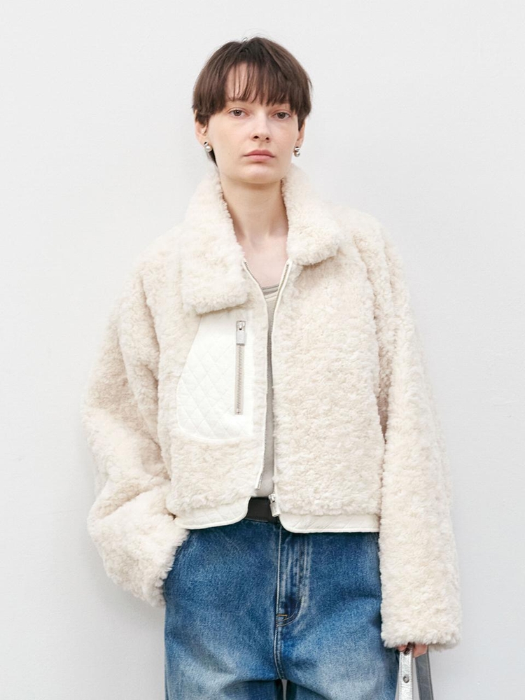 TG_Quilted pocket fur jacket