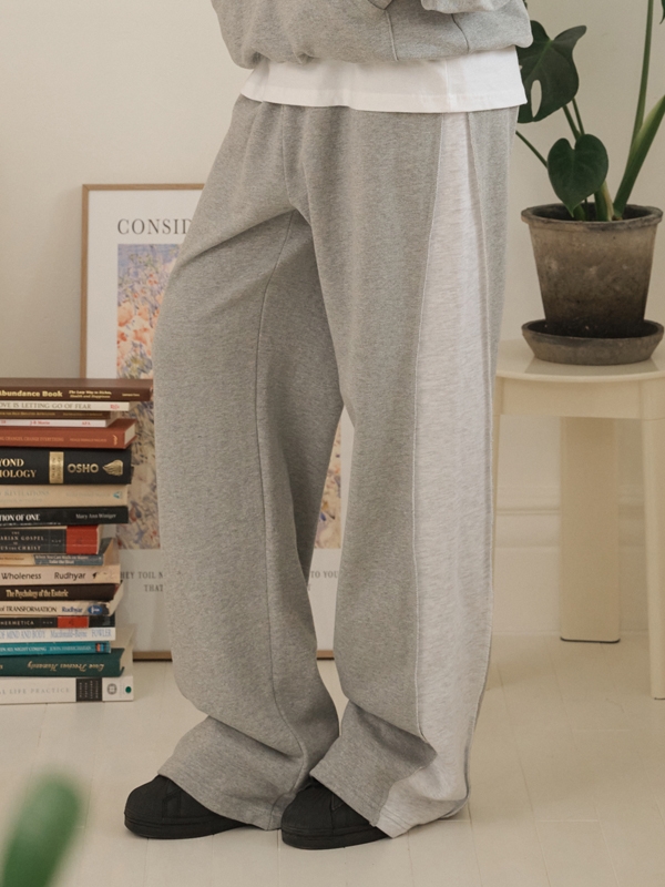 Wide-coloured track pants Gray