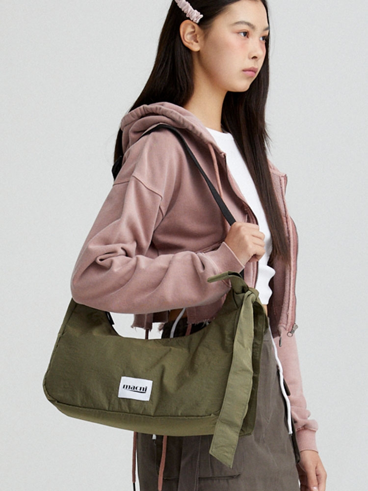 RIBBON CRESCENT CROSS BAG_KHAKI