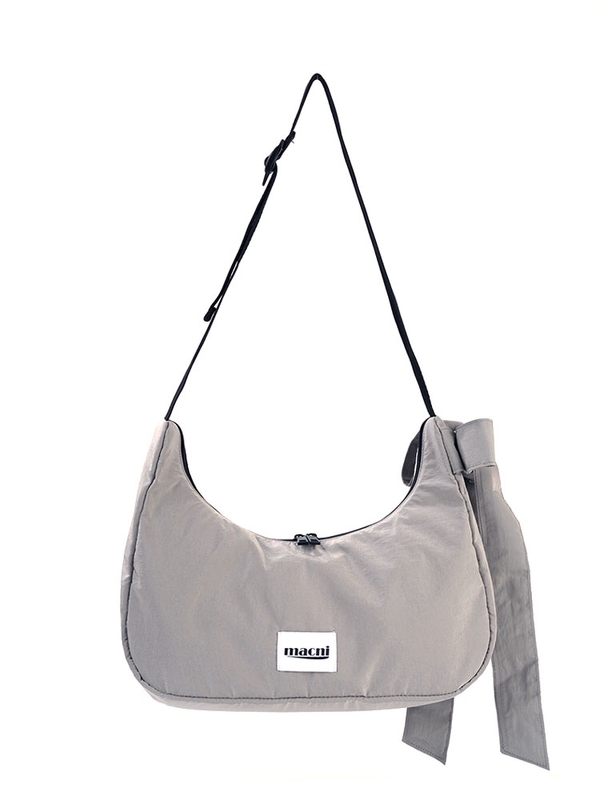 RIBBON CRESCENT CROSS BAG_GREY