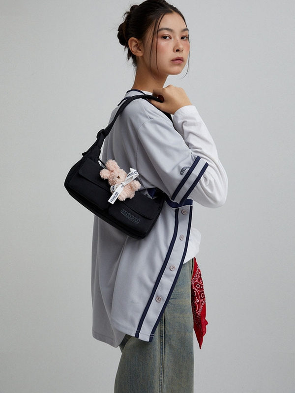 TWO POCKET MINI HOBO BAG_BLACK