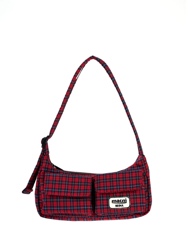 TWO POCKET MINI HOBO BAG_RED CHECK