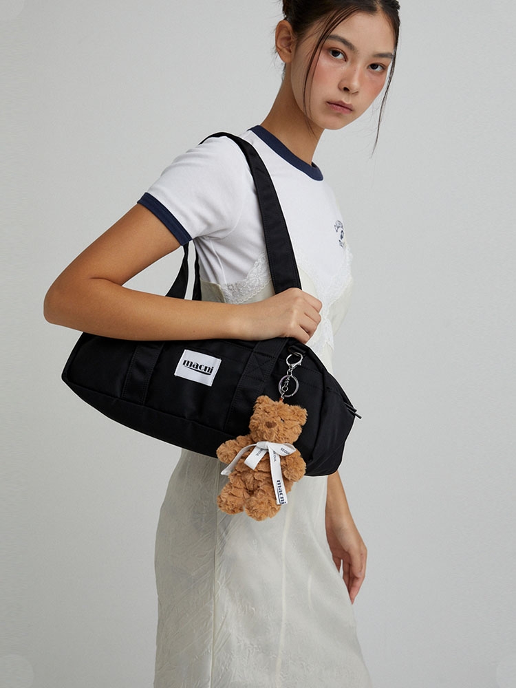 DUFFLE SHOULDER BAG_BLACK