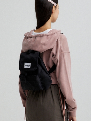 FLAP STRING MINI BACKPACK_BLACK