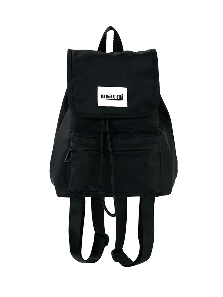 FLAP STRING MINI BACKPACK_BLACK