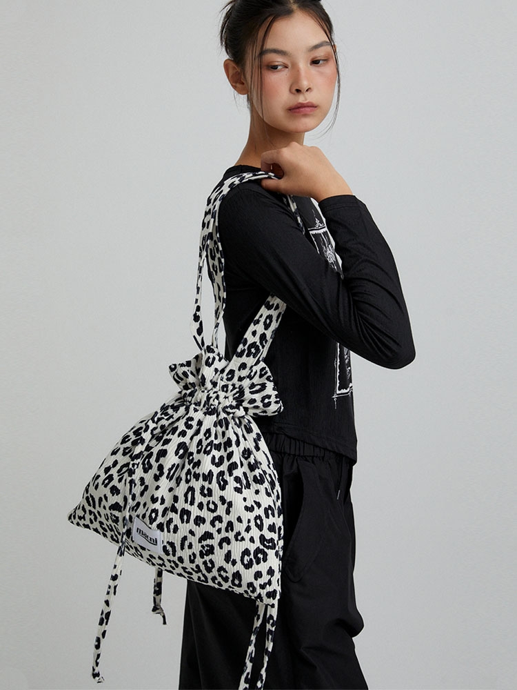 LEOPARD STRING SHOULDER BAG_CREAM