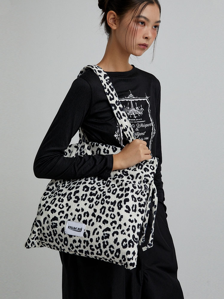 LEOPARD STRING SHOULDER BAG_CREAM