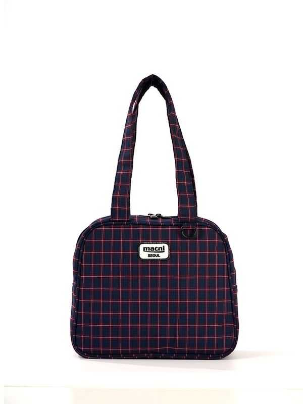 CHECKER SQUARE SHOULDER BAG_NAVY CHECK