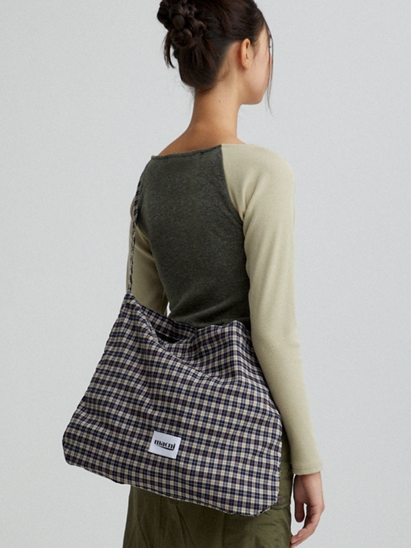 CHECKER ECO CROSS BAG_NAVY CHECK