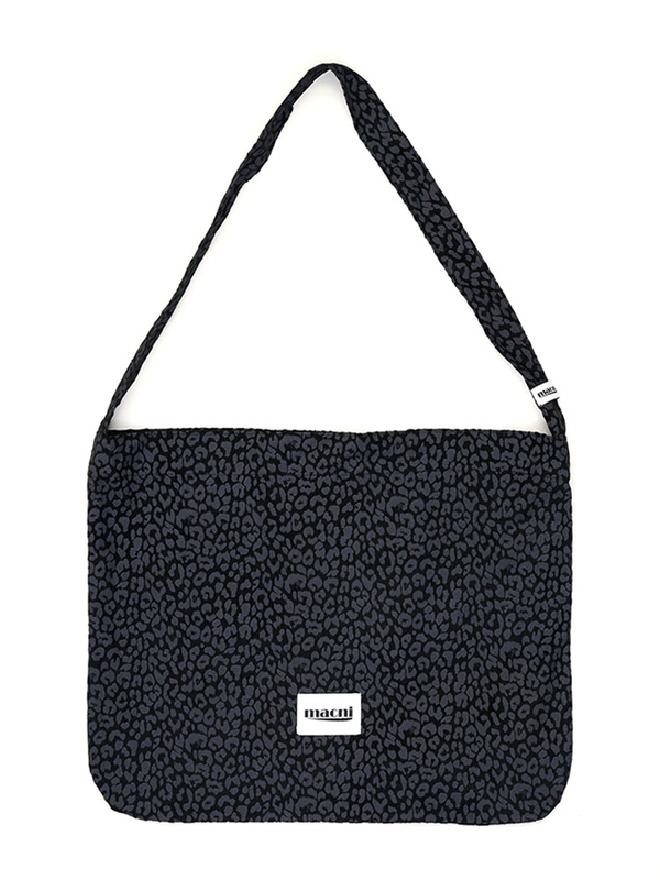 LEOPARD SUEDE ECO CROSS BAG_BLACK