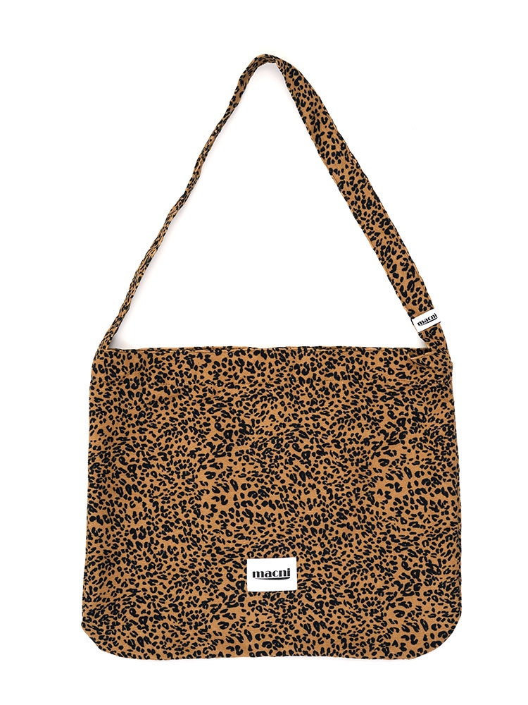 [11/22 예약배송] LEOPARD CORDUROY ECO CROSS BAG_BROWN