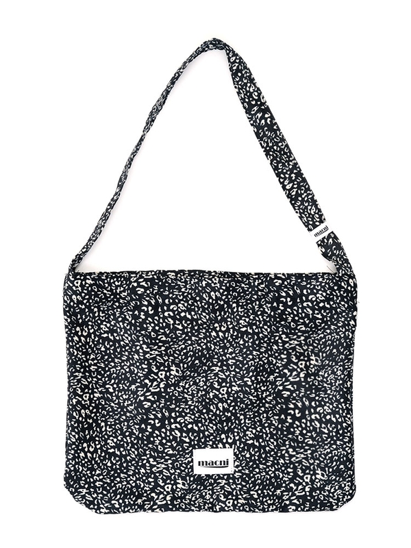 LEOPARD CORDUROY ECO CROSS BAG_BLACK