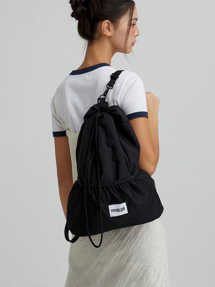 DRAWSTRING MESH BACKPACK_BLACK