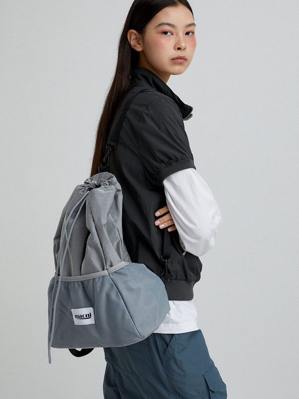 DRAWSTRING MESH BACKPACK_GREY