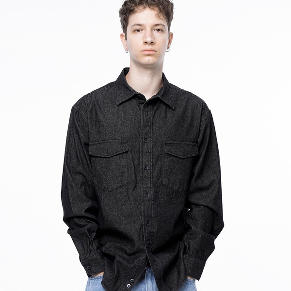 Western Pocket Denim Shirt - Black Indigo /W243SH03BKM