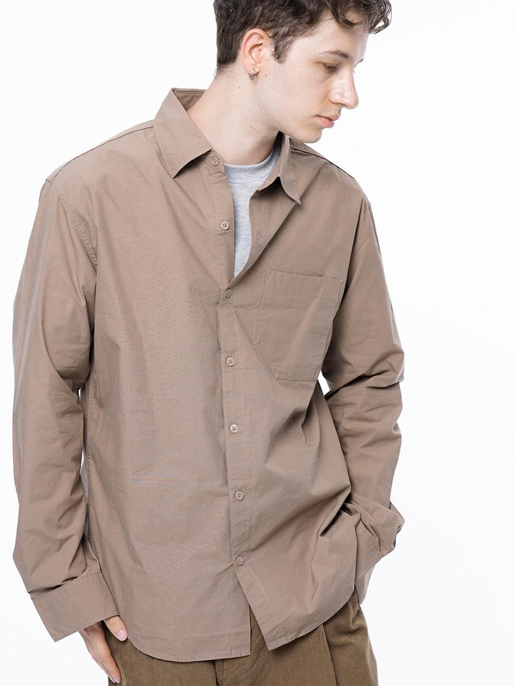 Standard Polygon Pocket Shirt - Beige /M243SH01BE