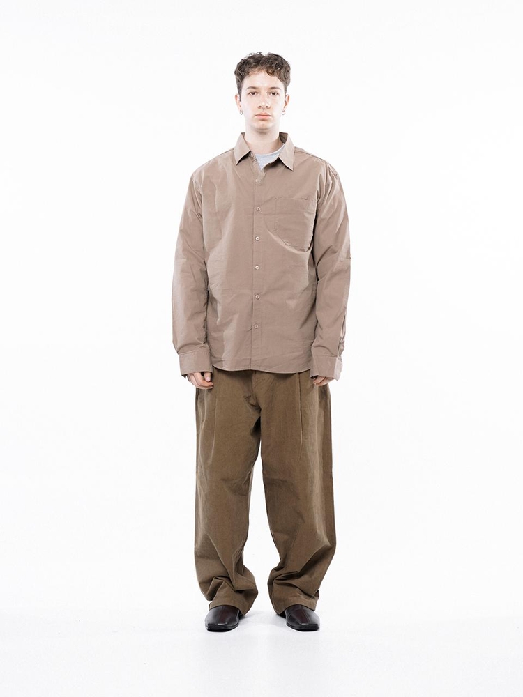 Standard Polygon Pocket Shirt - Beige /M243SH01BE