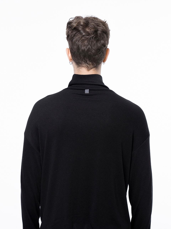 Spandex Finger-warmer Turtleneck - Black /M243TP04BK