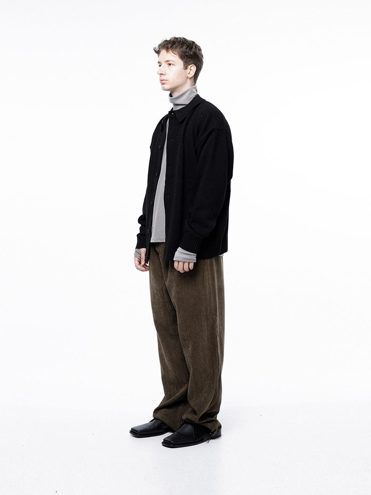 Tear Collar-neck Cardigan - Black /M243OT03BK