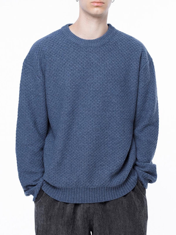 Hazzy Oversized round knit - Blue /M243TP05BL