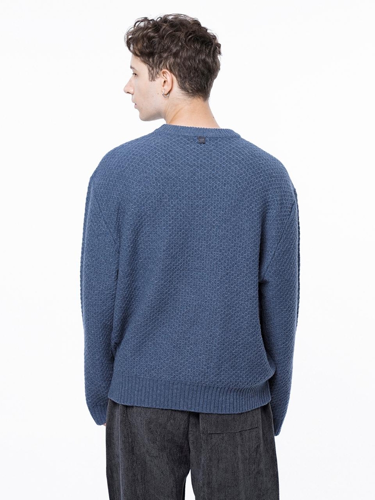 Hazzy Oversized round knit - Blue /M243TP05BL