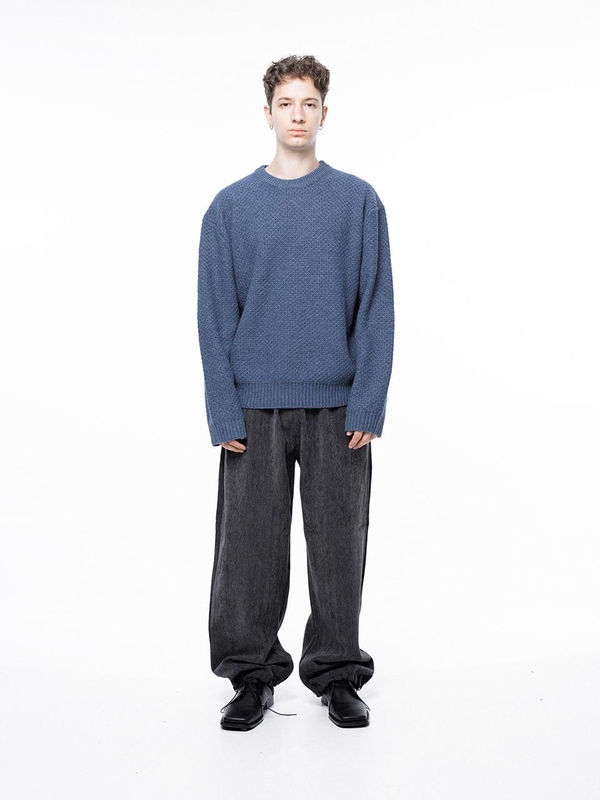 Hazzy Oversized round knit - Blue /M243TP05BL