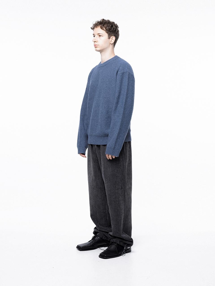 Hazzy Oversized round knit - Blue /M243TP05BL