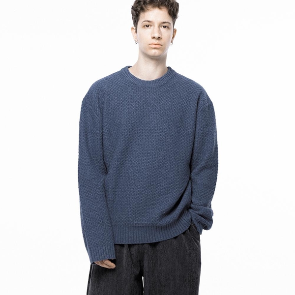 Hazzy Oversized round knit - Blue /M243TP05BL