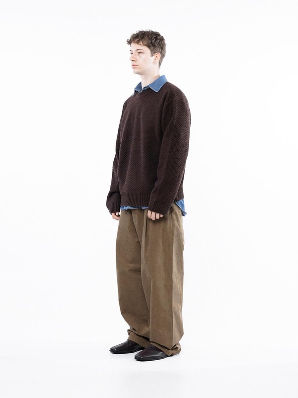 Hazzy Oversized round knit - Brown /M243TP05BR